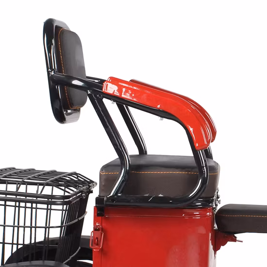 Triciclo elétrico de três rodas com teto e capa de chuva